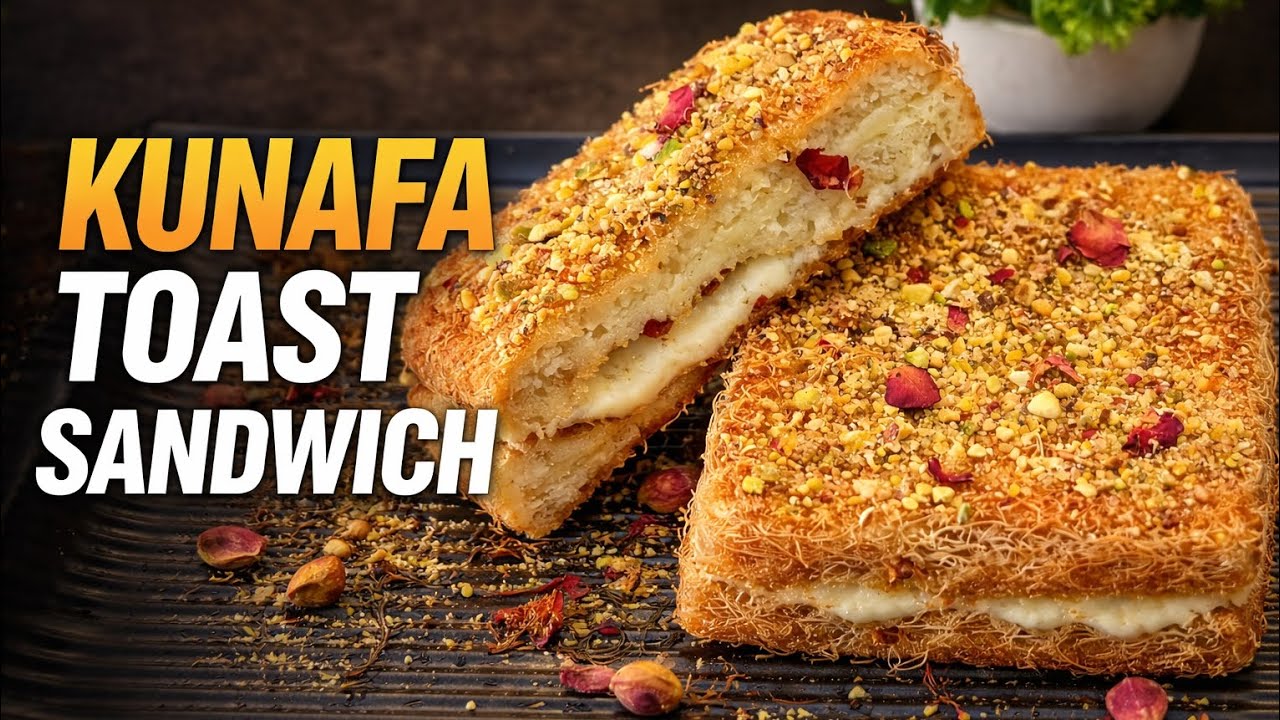 Eid special ✨Kunafa Toast Sandwich Recipe | Quick &  Easy Middle Eastern Dessert Fusion