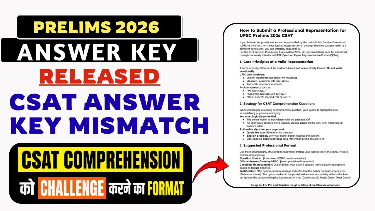 UPSC CSAT 2026 Answer Key Mismatch|How to Challenge Comprehension Questions Professionally