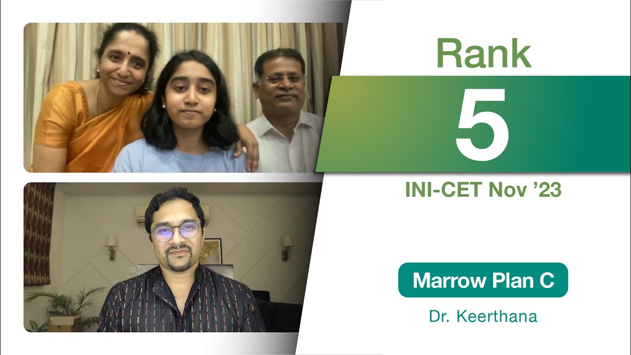Rank 5 INI-CET Nov'23, Dr. Keerthana's GT ranks closely correlated with her actual rank in INI-CET