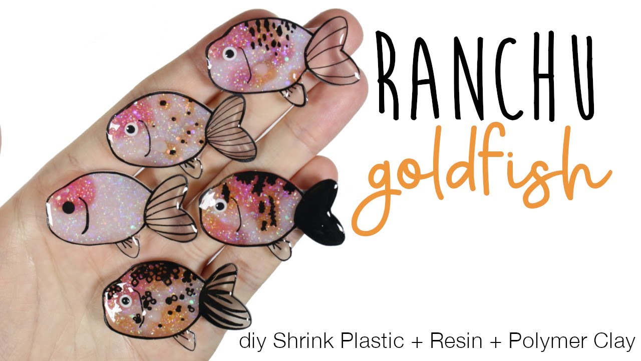 How to DIY Ranchu Goldfish Shrink Plastic/UV Resin/Polymer Clay Tutorial