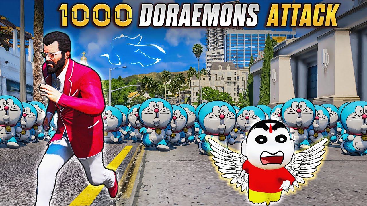 1000 Doraemon Attacked Rampage & Shinchan 😱😱 In GTA5 #gta5telugu #gta5 #it'srampage