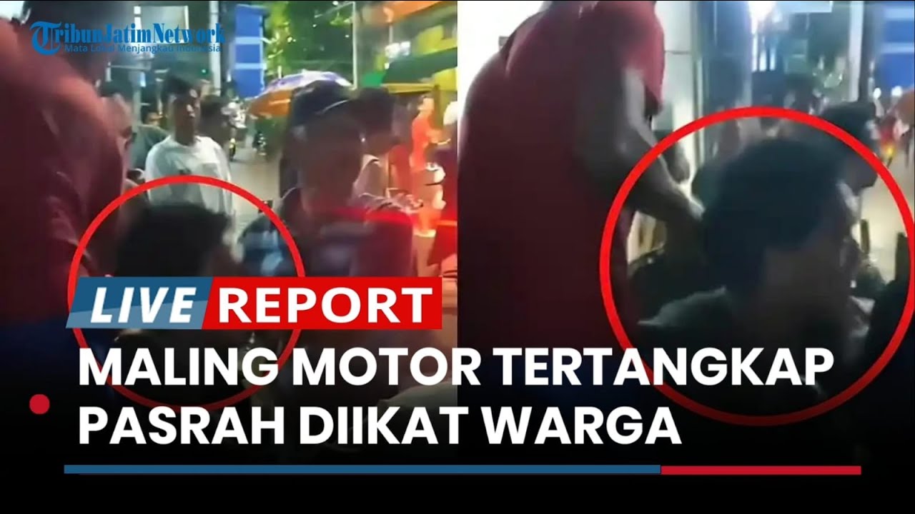 Maling Motor Bersajam di Kenjeran Surabaya Tertangkap, Pasrah Diikat Warga