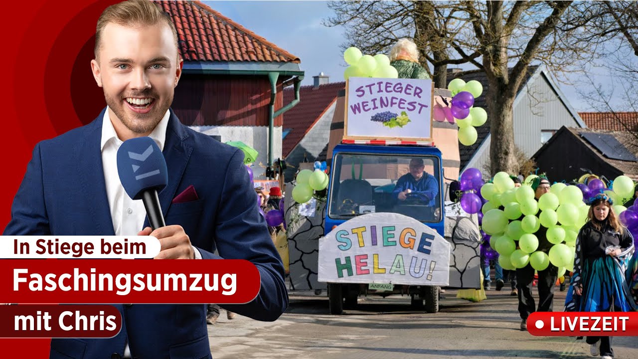 LIVEZEIT mit Chris beim Faschingsumzug in Stiege am 08.02.2026