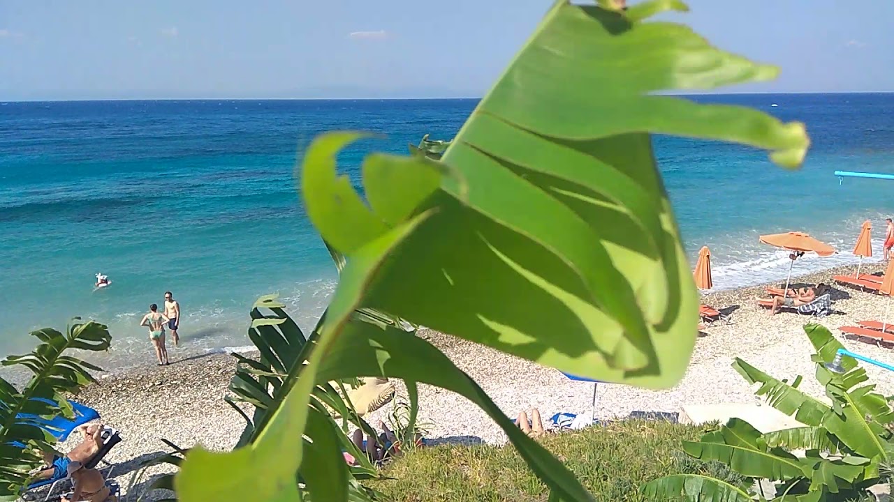 Samos island.Kokkari village beach named Lemonakia