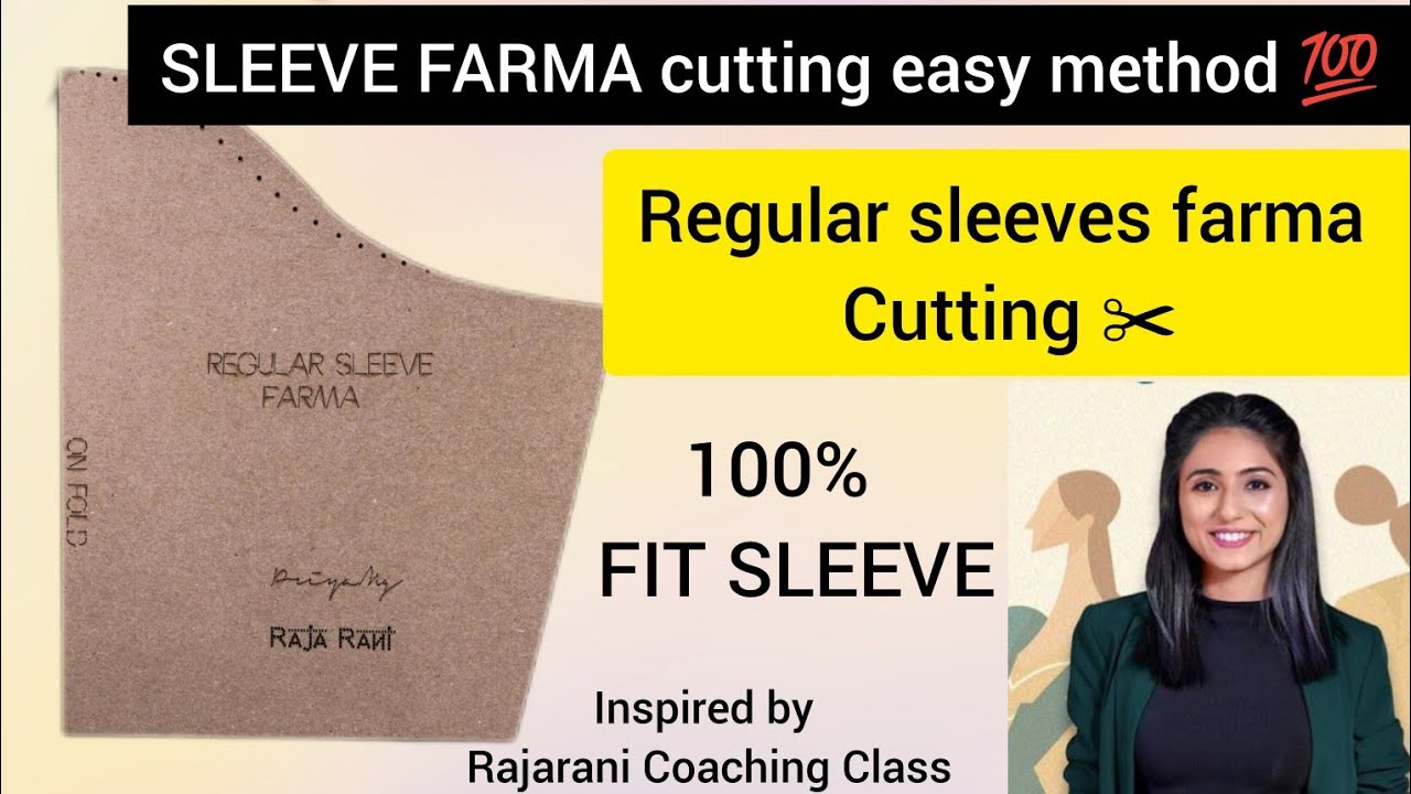Regular Sleeves Farma Cutting ✂️ Rajarani Coaching Method | Perfect Sleeve cutting #sleeves #fashion