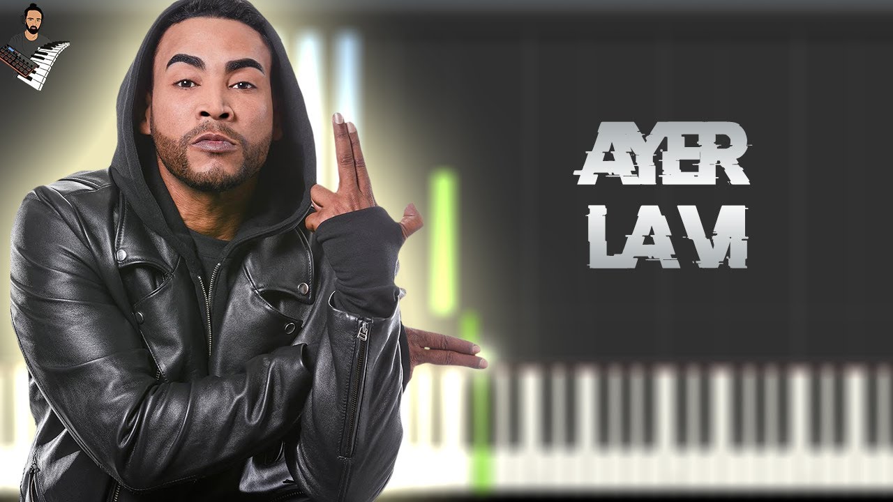 Don Omar - Ayer La Vi | Instrumental Piano Tutorial / Partitura / Karaoke / MIDI