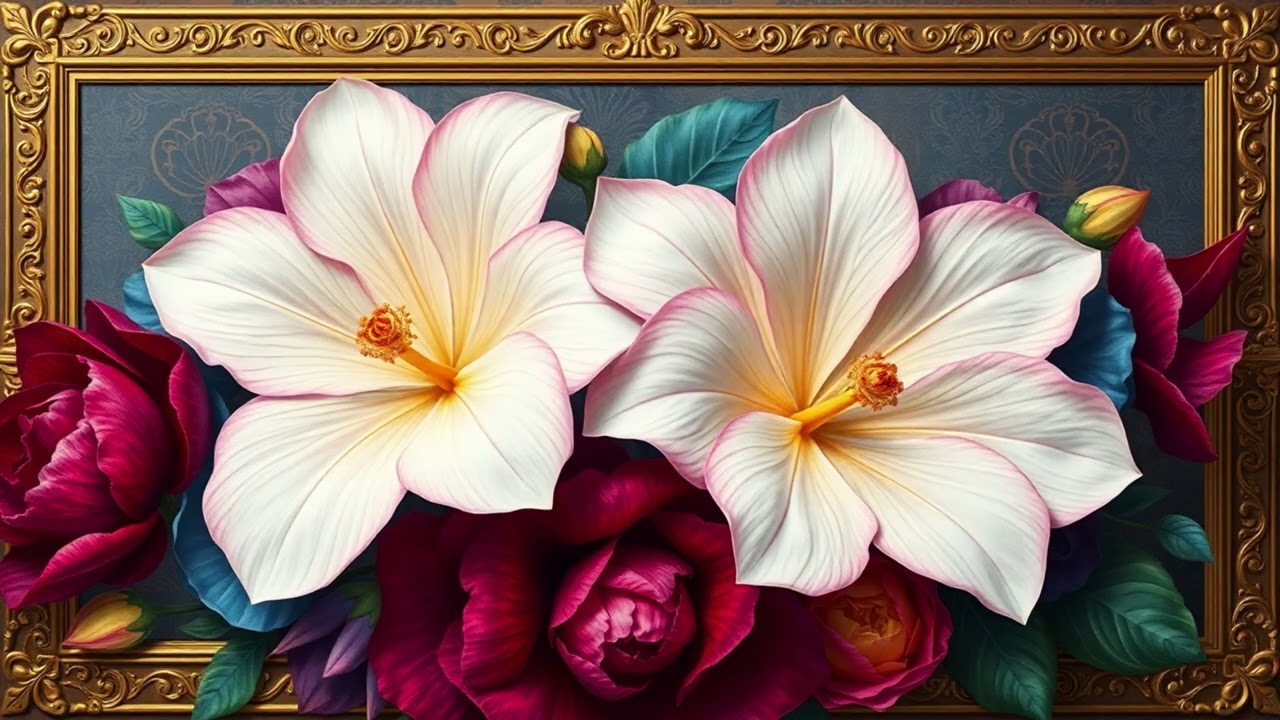 4K Relaxing Vintage Art Collection | Peaceful Flower Art for Meditation | Silent TV Frame