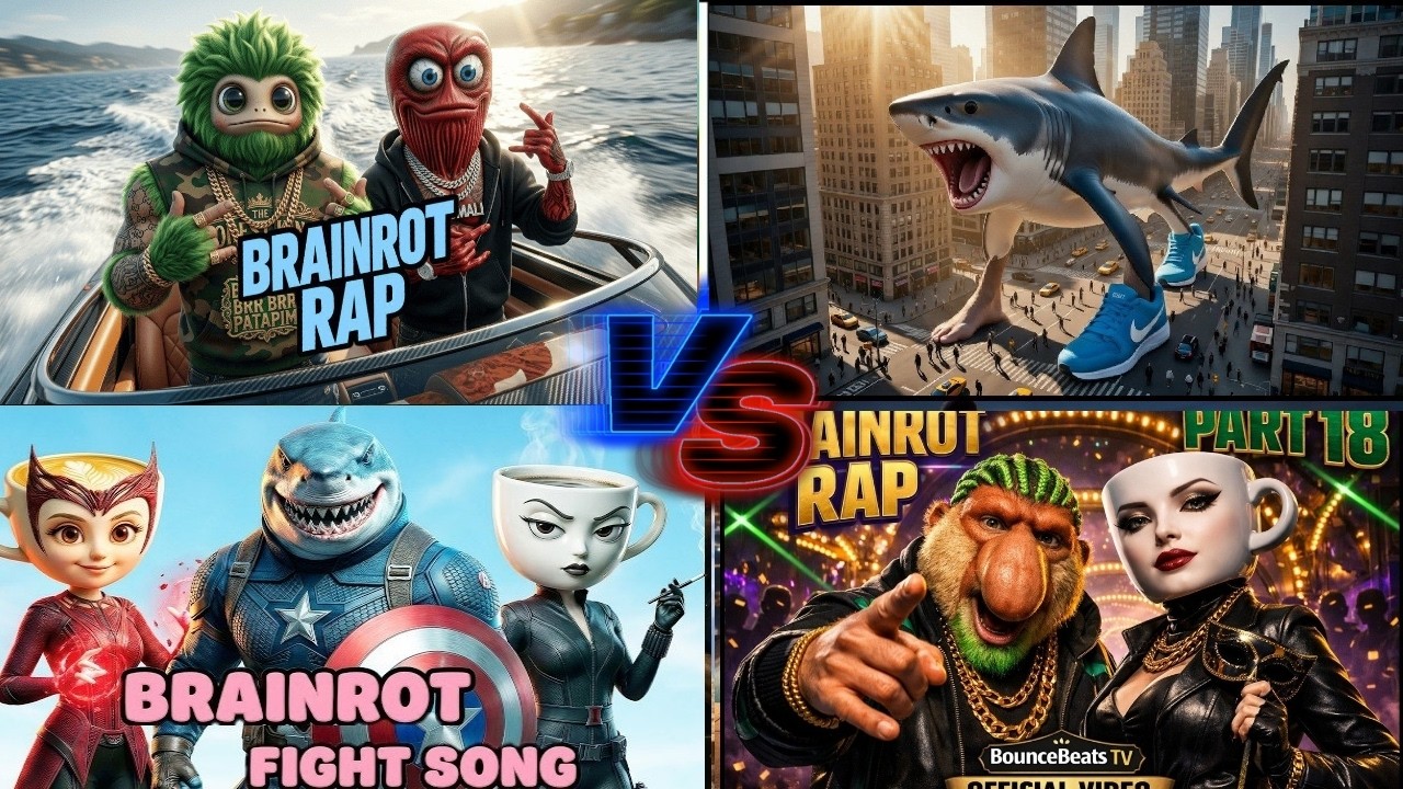 Brainrot Rap vs Giant Shark 🦈🔥 Who Wins?!