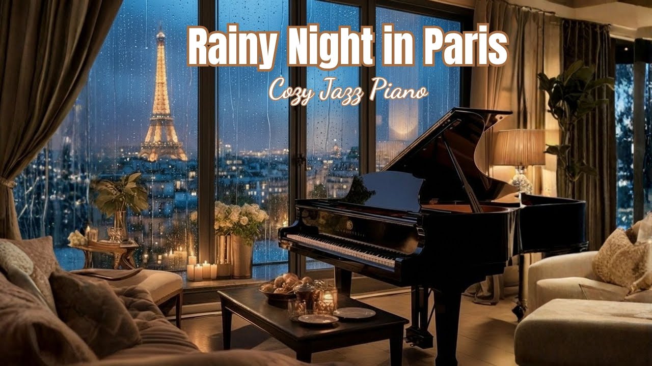 Rainy Night in Paris 🌧️ Cozy Jazz Piano & City Lights for Study, Work & Deep Focus