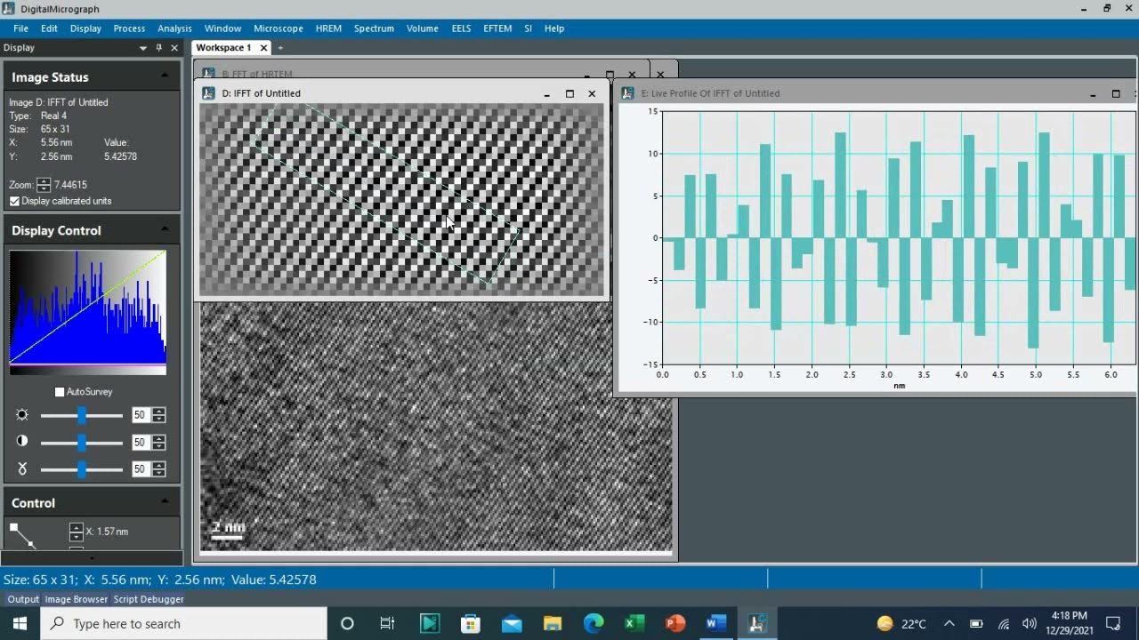 Finding d spacing from HRTEM images