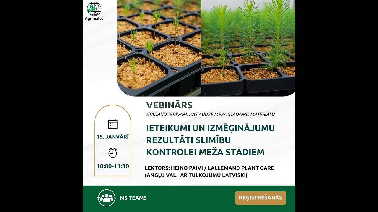 Vebinārs -  ieteikumi un izmēģinājumu rezultāti slimību kontrolei meža stādiem