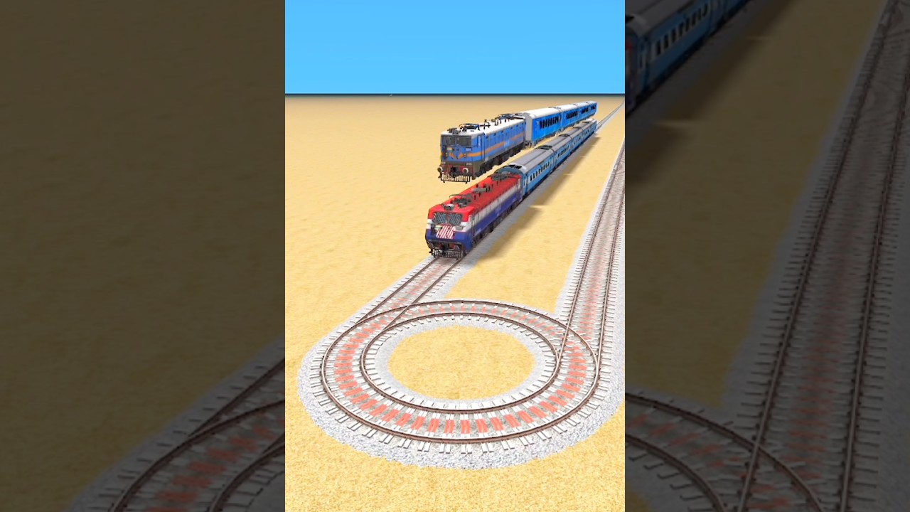 MULTIPLE TRAIN CROSSING ON CIRCLE AROUNDED TRACKS #railway#train #railroad #viral