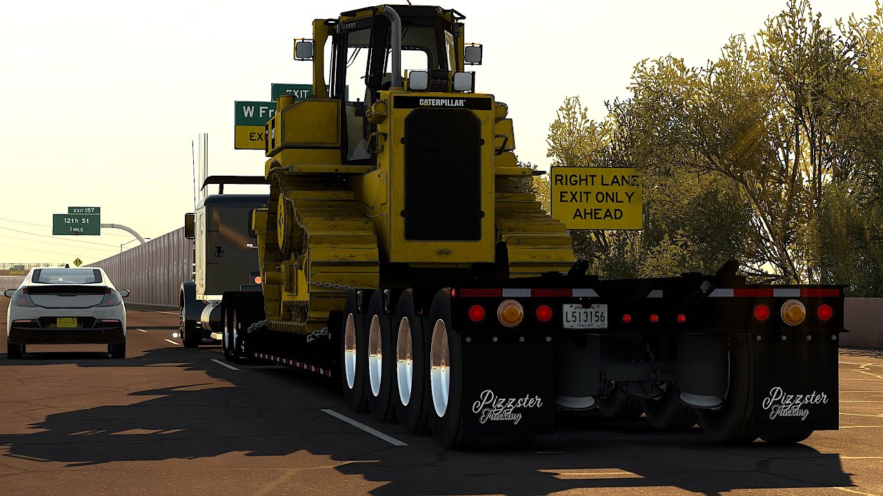 ATS 1.56 Mods | 4K | CAT Power D6R Caterpillar Haterbilt: Rogers ATS Lowboy American Truck Simulator