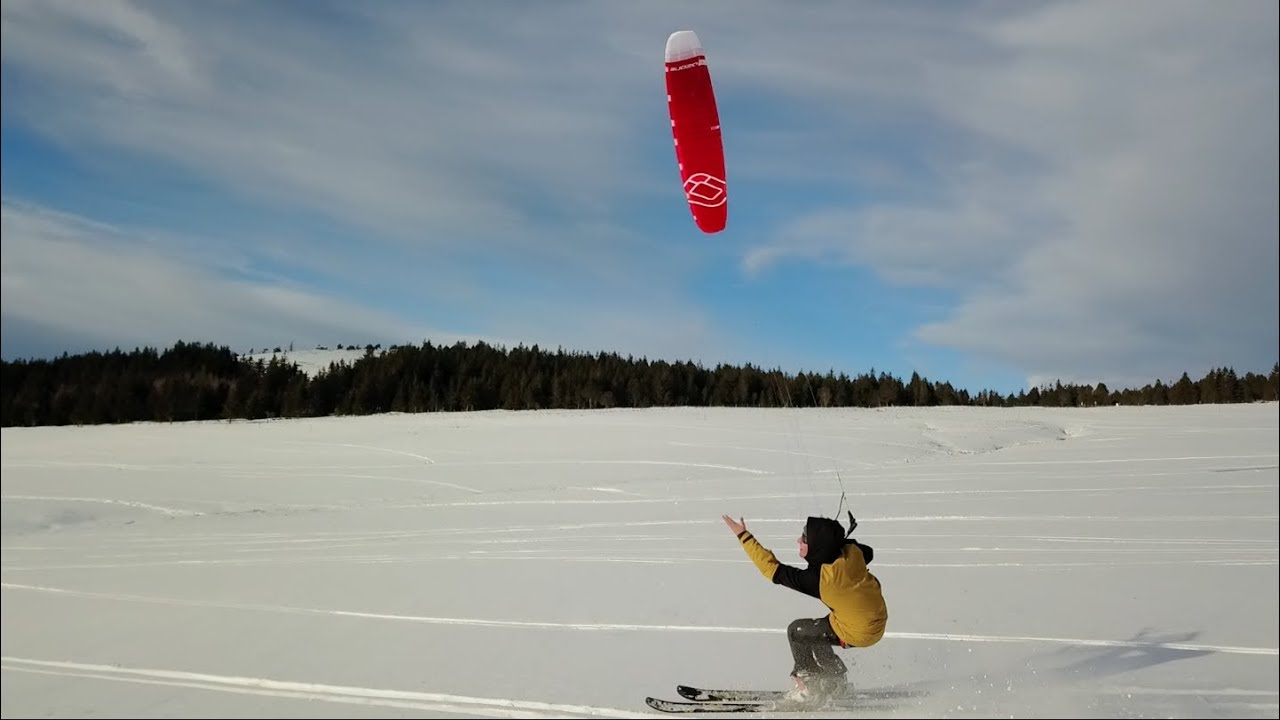 Snowkite face au Mézenc