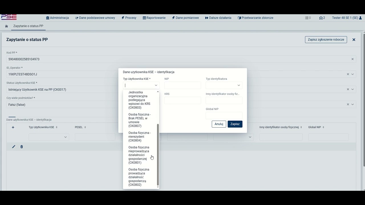 Proces 4.1 Zapytanie o status PP