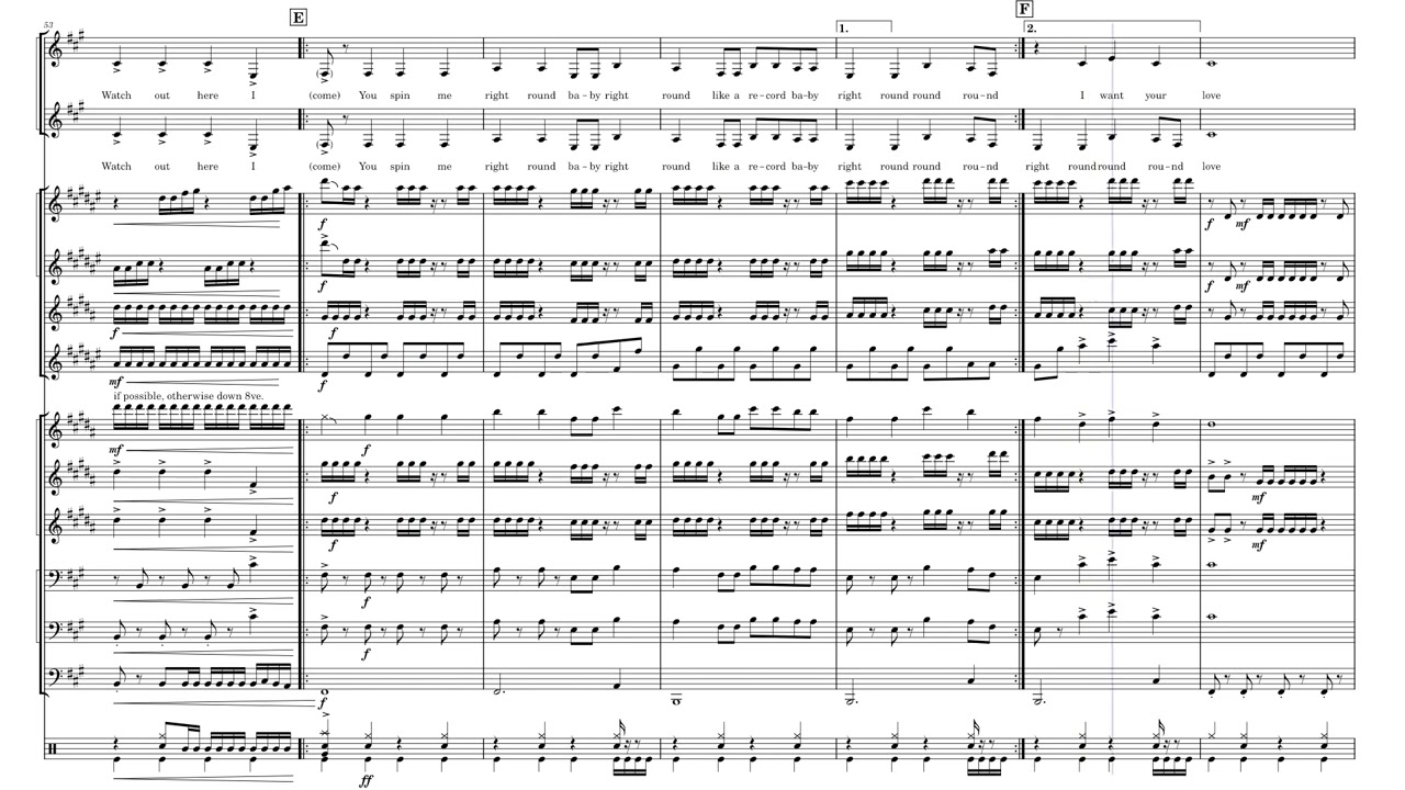 You Spin Me Round (Dead or Alive) - arrangement