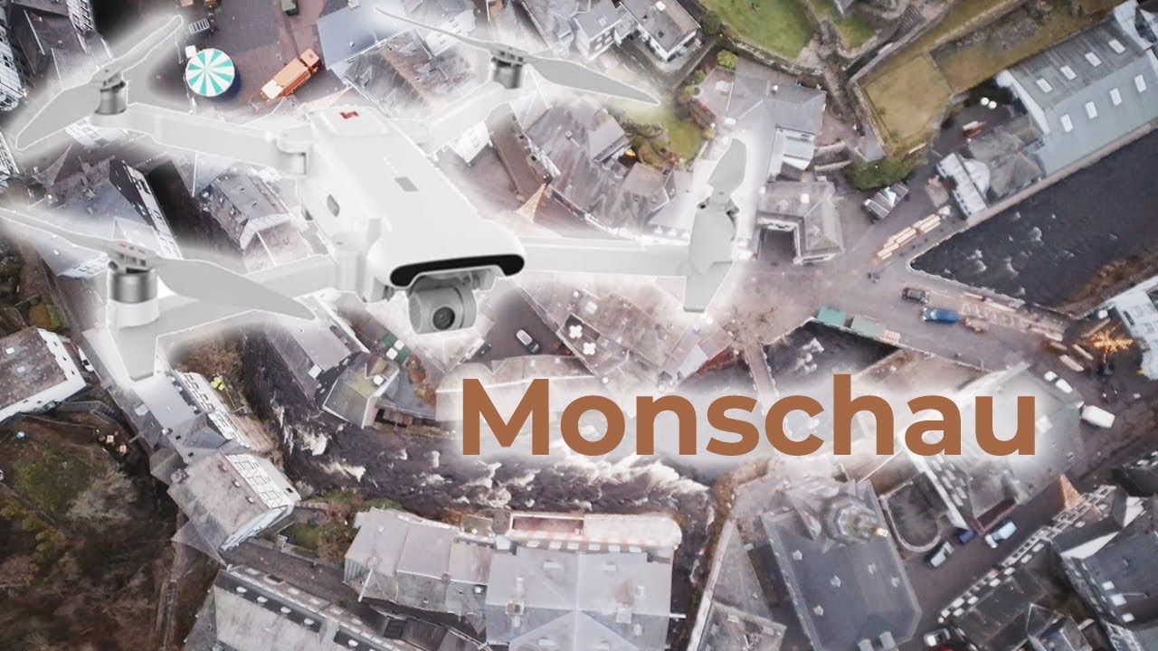 Monschau from above - aerial drone footage in 4K