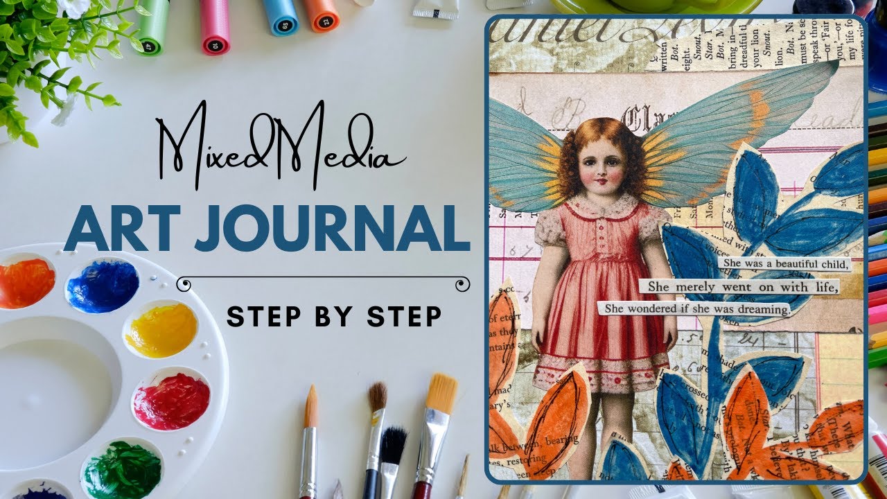 Mixed Media Monday | New Ledger Art Journal | Step by Step | Collage Soup