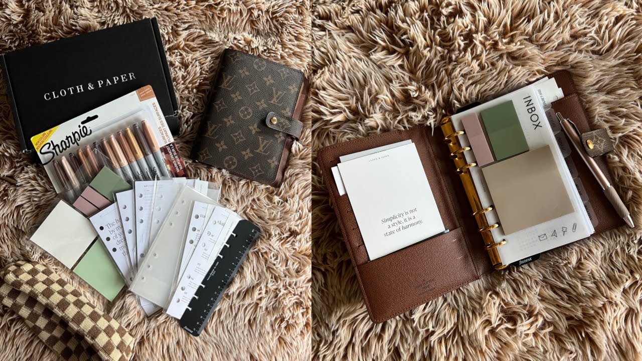 Планировщик Louis Vuitton MM Agenda 2023 | Amazon Stationery Haul + тканевые и бумажные вставки