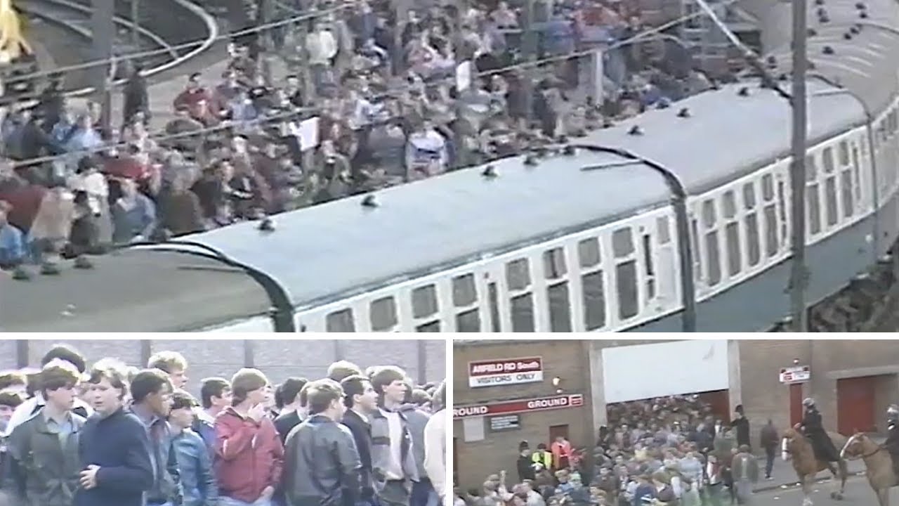 Man United’s Red Army try to storm The Kop at Anfield