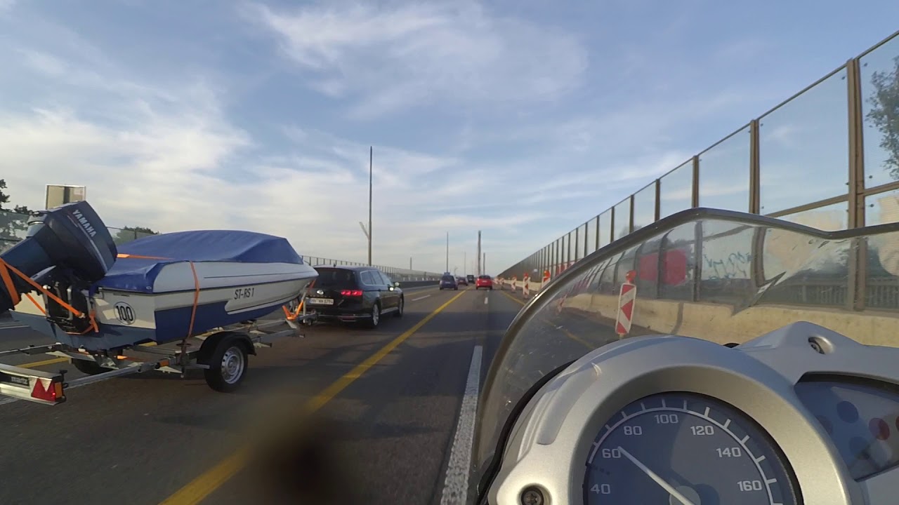 German Autobahn A1 with a Motorbike » Kreuz Köln Nord → Rheinbrücke Leverkusen → Kreuz Leverkusen →…