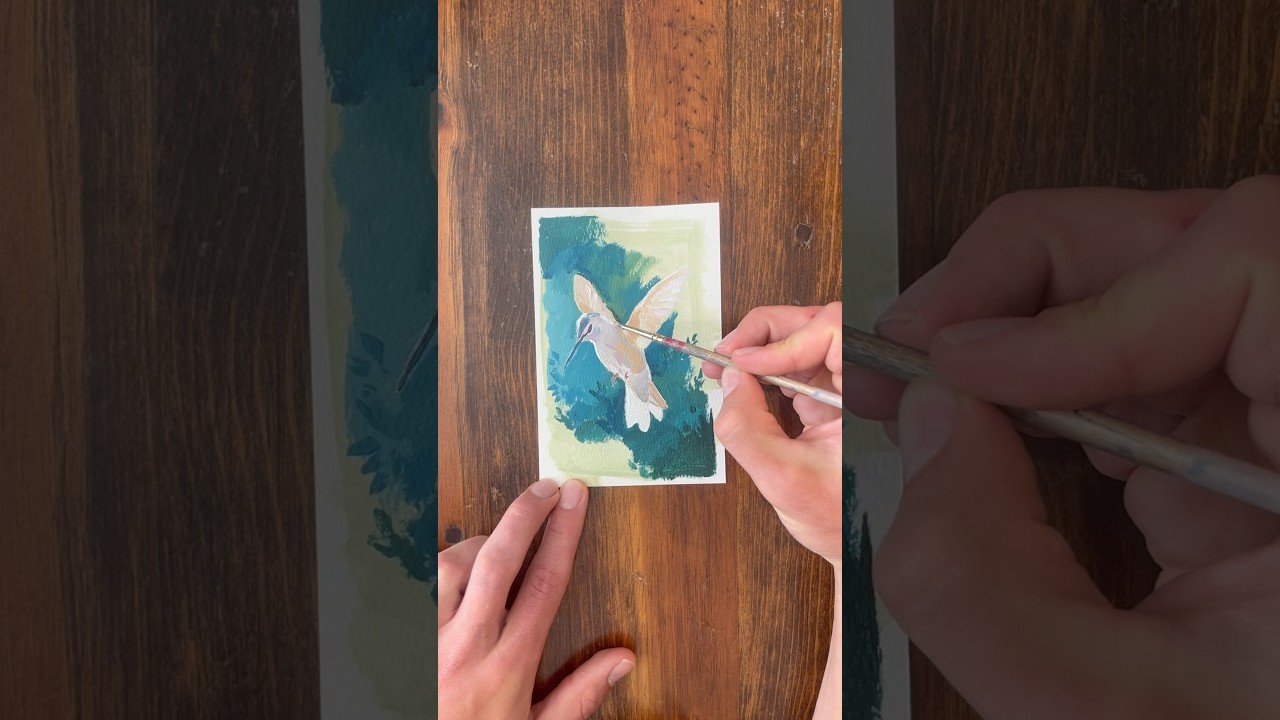 Learn to paint a hummingbird:) #beginnerarttips #art #artinstruction #hummingbird