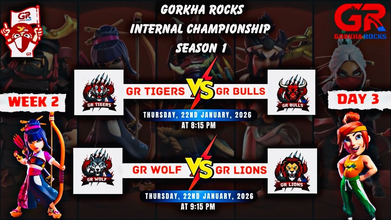 Gorkha Rocks Internal Championship Season 1 LIVE  |CLASH OF CLANS |