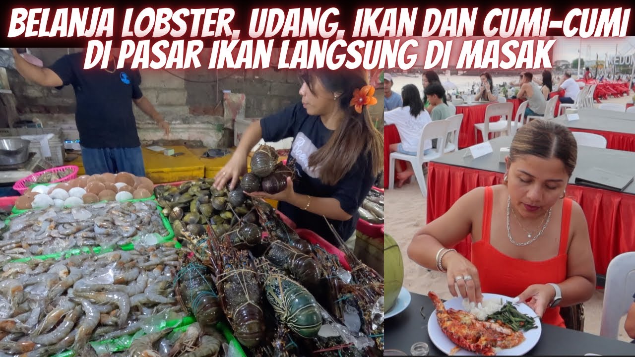 BELANJA SEAFOOD DI PASAR IKAN LANGSUNG DI MASAK DAN DI MAKAN