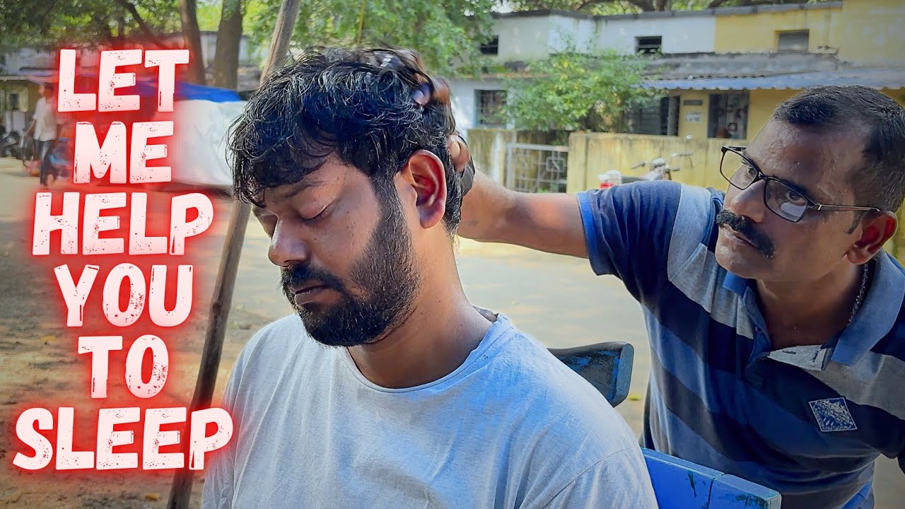 Shoulder Cracking by Santosh Local Barber Sharp, Head Massage with Back Tapping ASMR Massage  