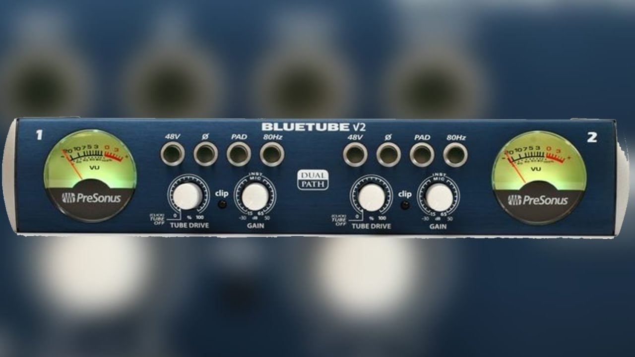 PreSonus Bluetube v2 preamp for recording guitars. Sample of guitar tones with and without preamp