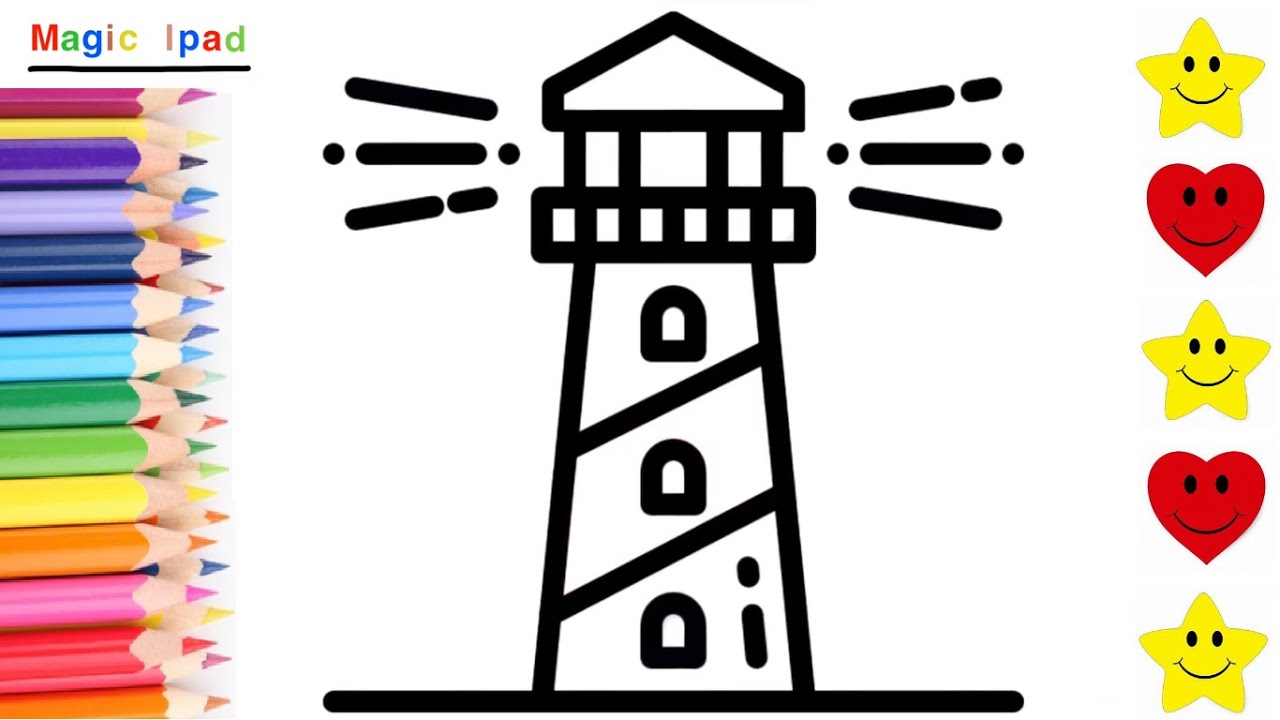 Como dibujar un FARO | dibujos para niños 💓⭐ How to draw a LIGHTHOUSE | drawings for kids