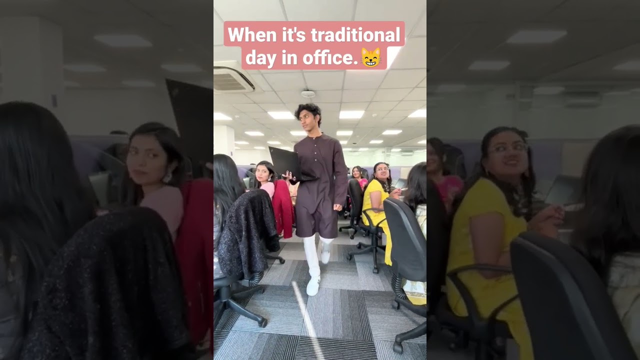 Traditional day in office #officereels #traditional #ethnicwear