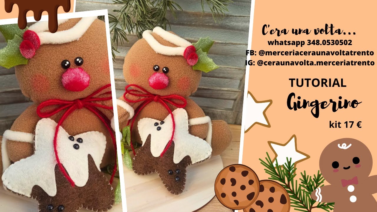 TUTORIAL GINGERINO - pan di zenzero in pile cucito a mano