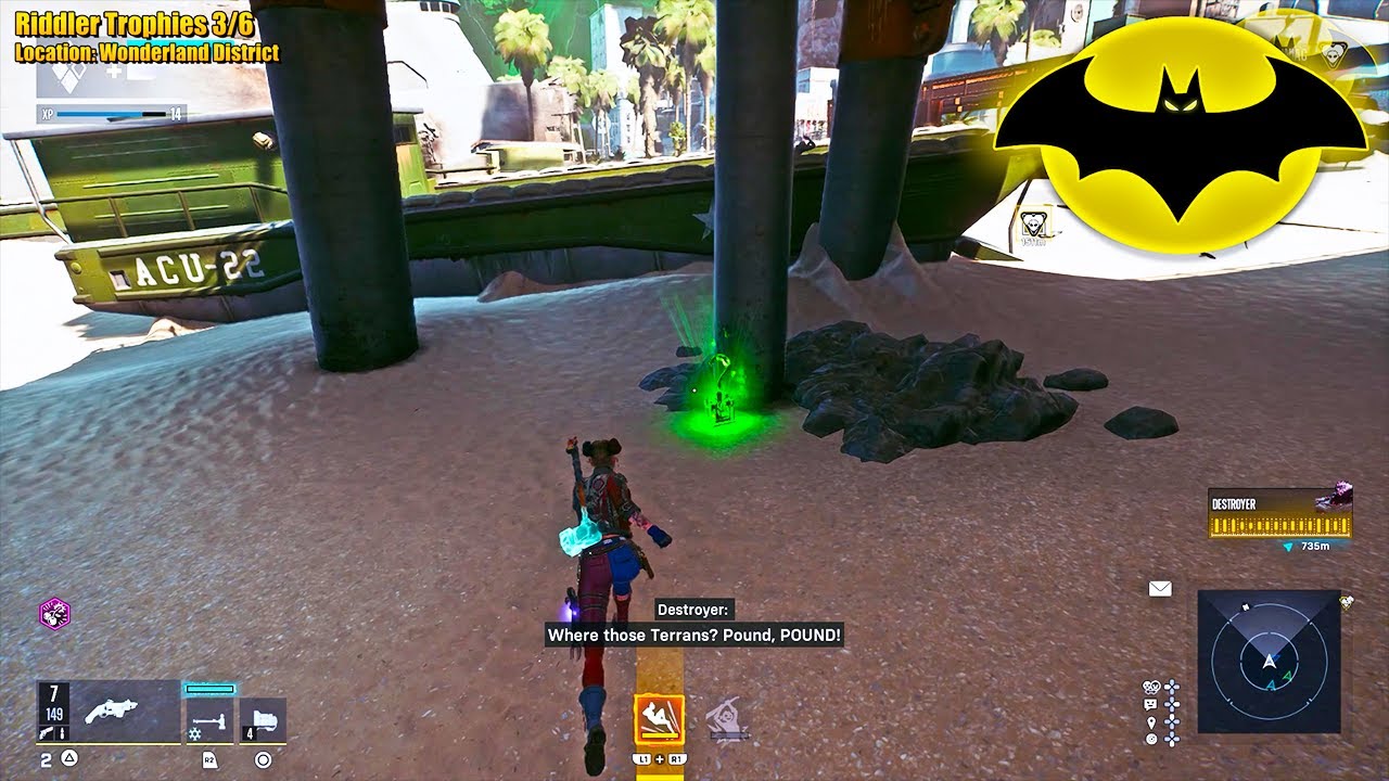 All Riddler Trophies in Wonderland District Location - Suicide Squad Kill the Justice League