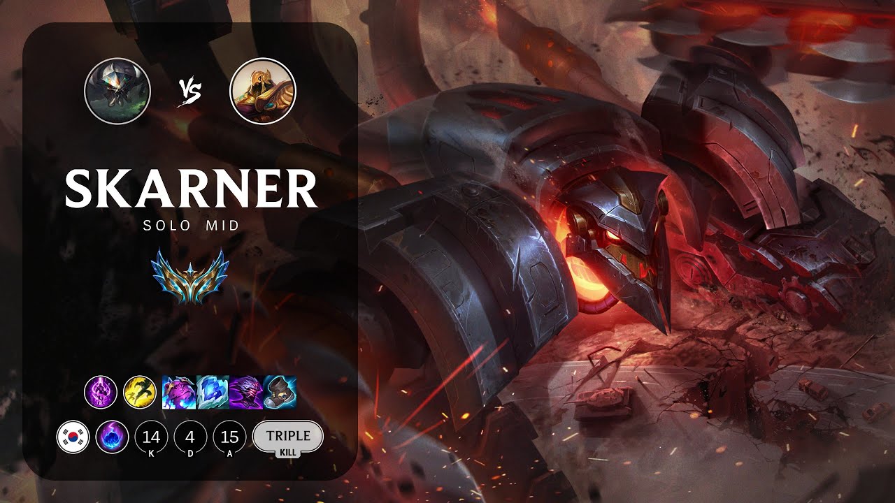 Skarner Mid vs Azir - KR Challenger Patch 14.7