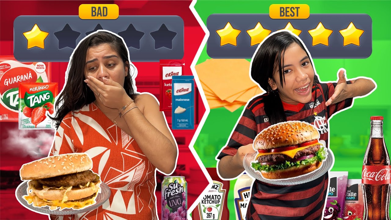DESAFIO DO HAMBÚRGUER BARATO VS CARO!🤢QUEM LEVA A MELHOR?