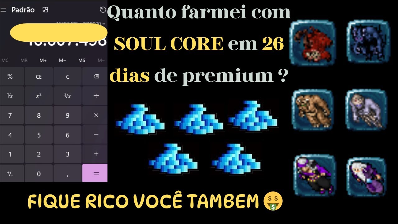 FIQUE MILIONÁRIO NO TIBIA FARMANDO SOUL CORE