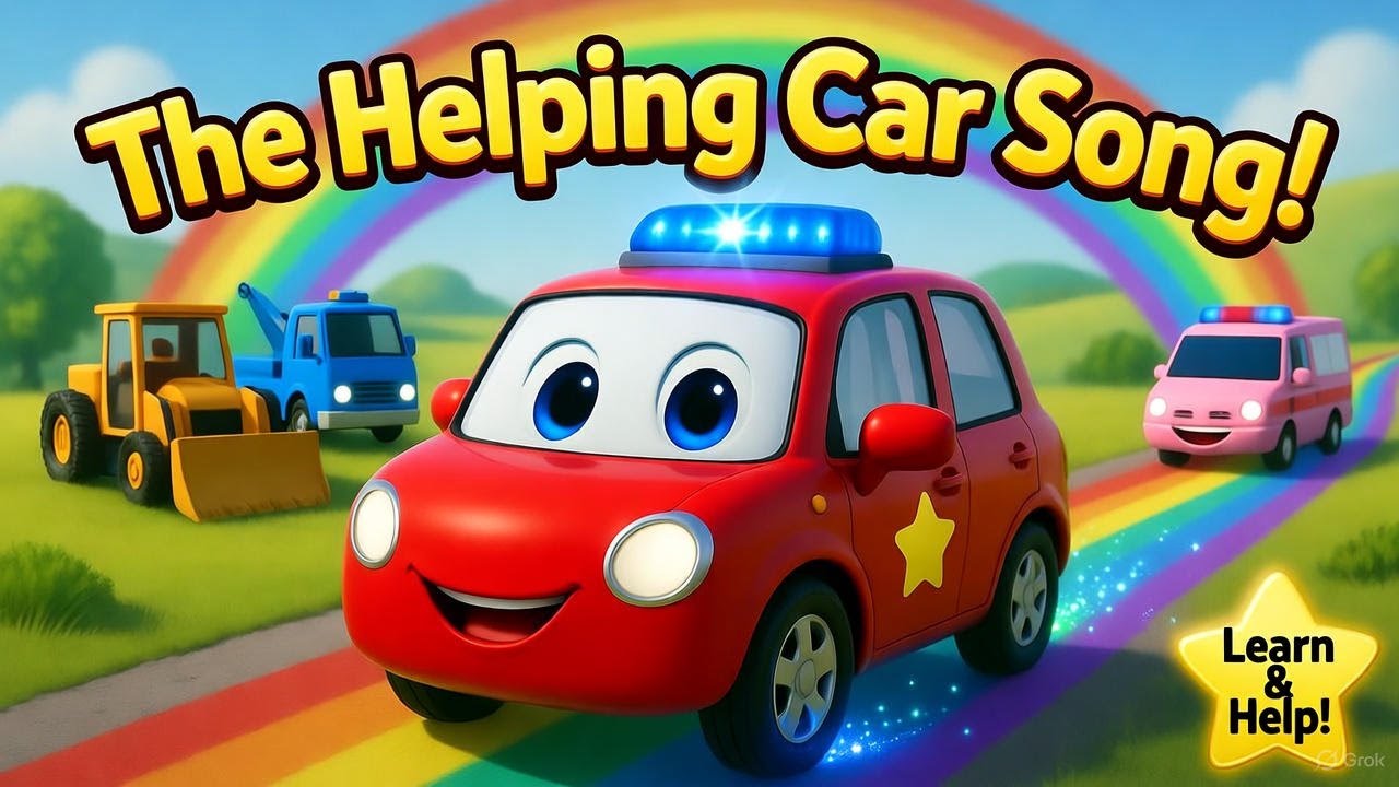 The Helping Car Song 🚗⭐ | Learning Teamwork & Kindness | Car Cartoon for Kids