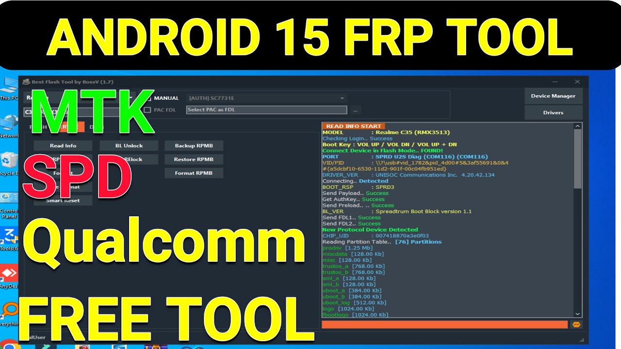FREE FRP TOOL ANDROID 15 |  BST TOOL V1.7 NEW UPDATE & FLASH UNLOCKING 100% WORKING