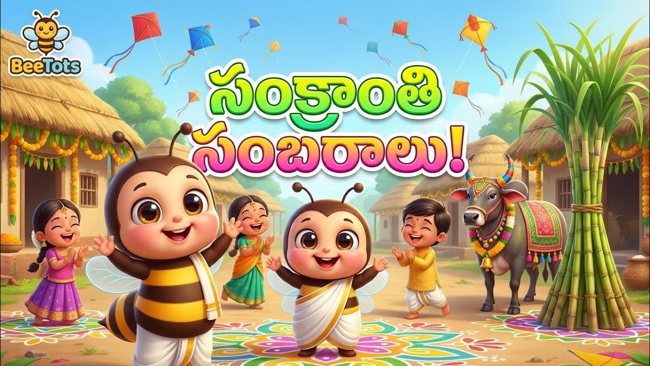 🌾 Happy Sankranti 2026! Telugu Kids Song | Telugu Rhymes for Kids | సంక్రాంతి పాటలు