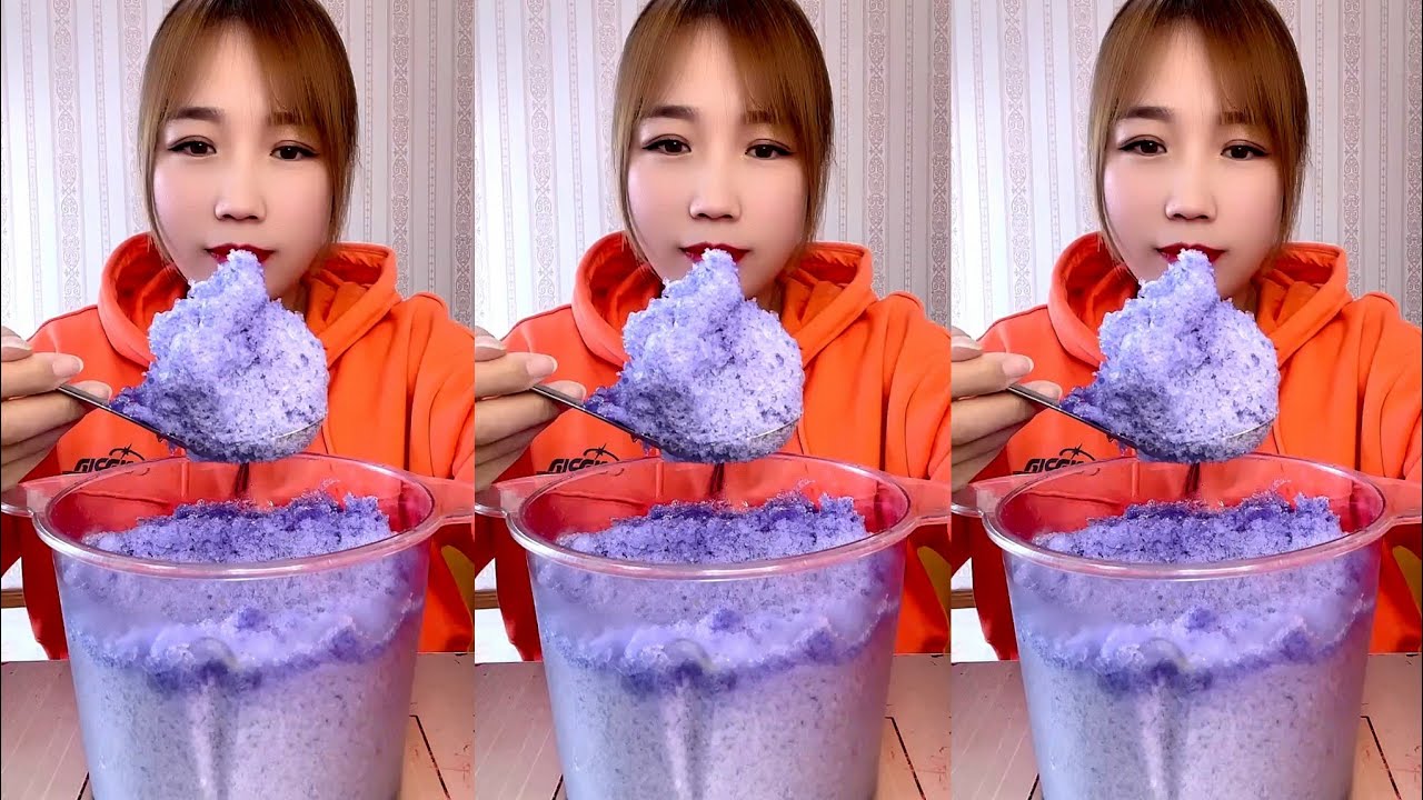 ASMR SHAVED ICE EATING. ICE EATING qian