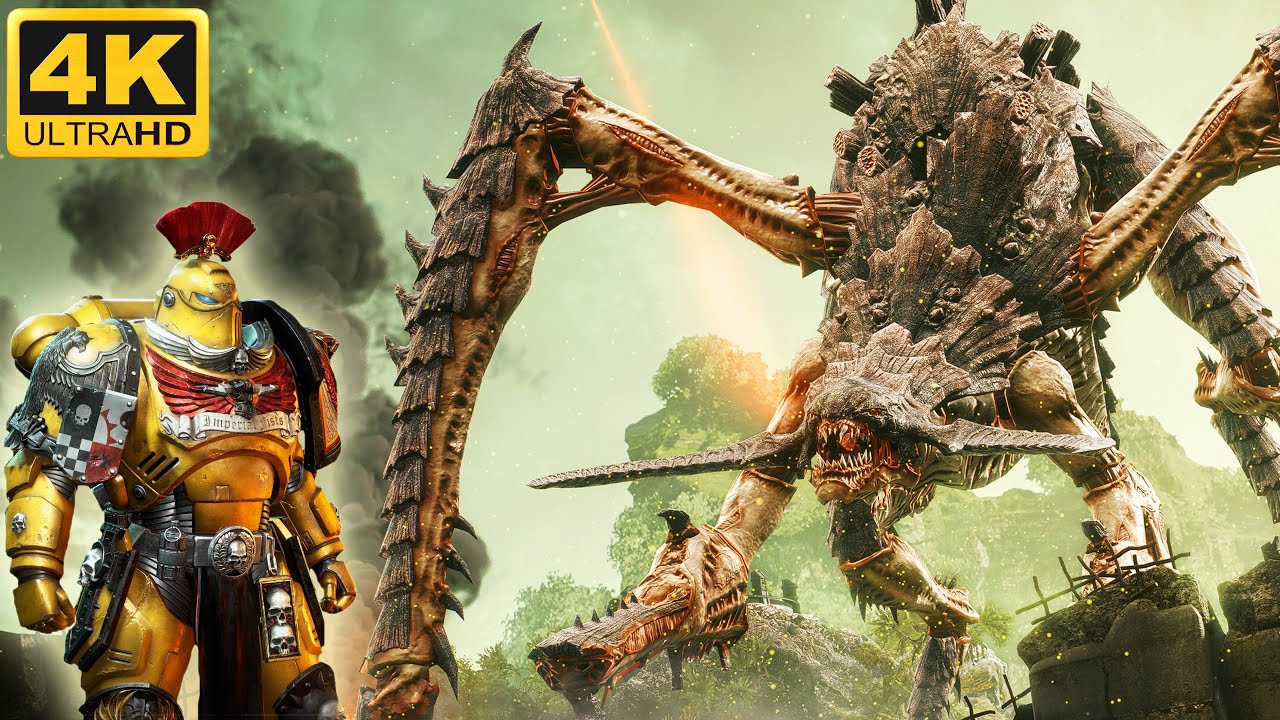 IMPERIAL FISTS CHAMPION Hunts the BIO-TITAN!- Warhammer 40k: Space Marine 2 (4K)