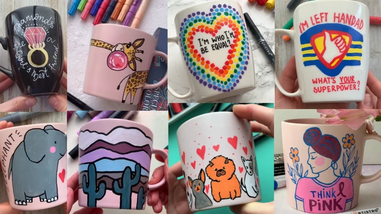 DIY Mug Painting | waterproof coffee mug painting