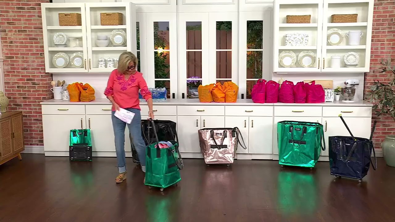 Hulken Medium or Large Rolling Tote Bag with Zip Top Closure on QVC
