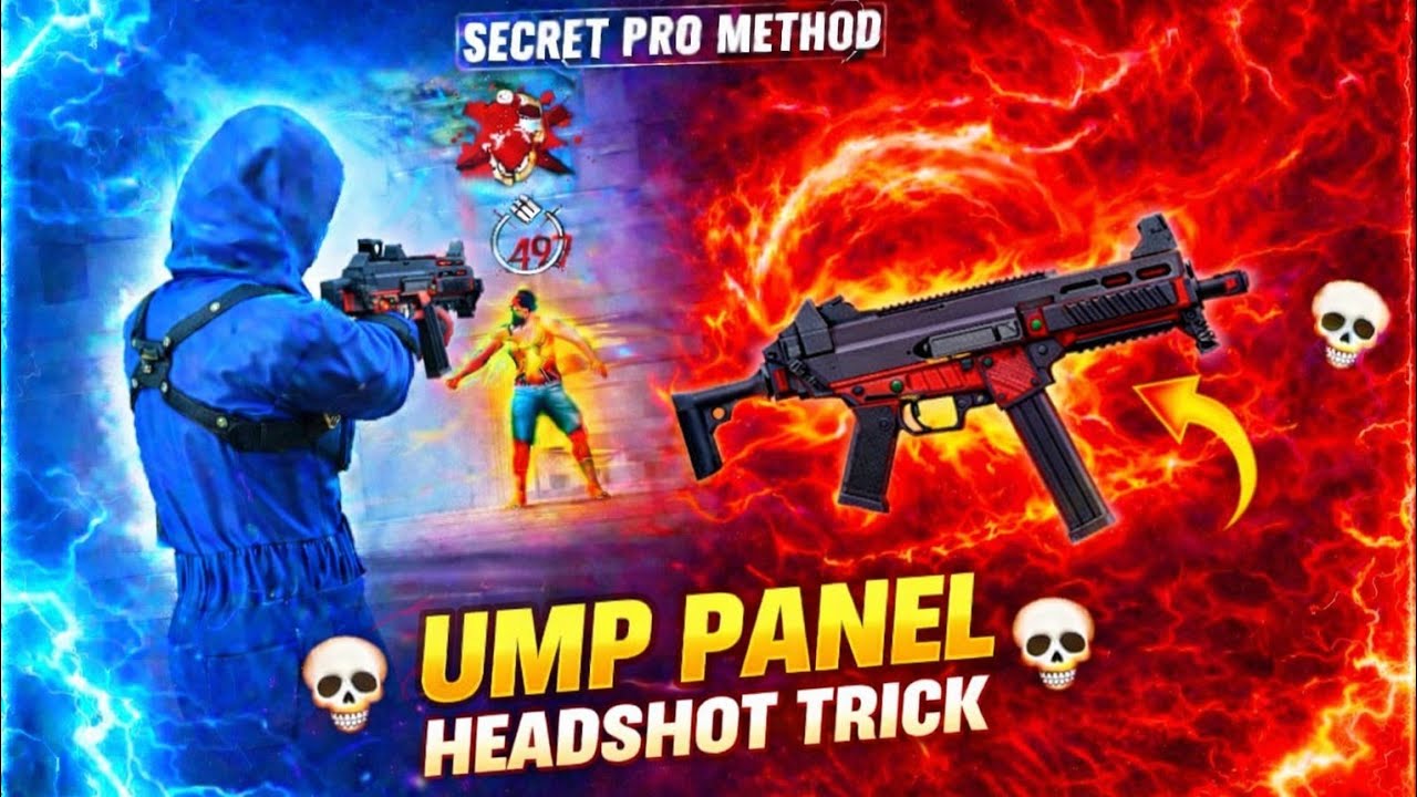 UMP Panel Headshot Trick 😱 100% Auto Headshot Settings | Free Fire
