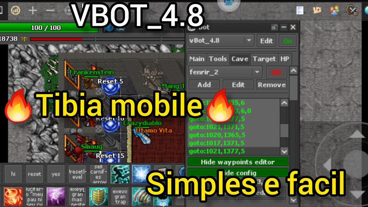 Tibia canob como usar o vbot 4.8 na forma mais basica possivel