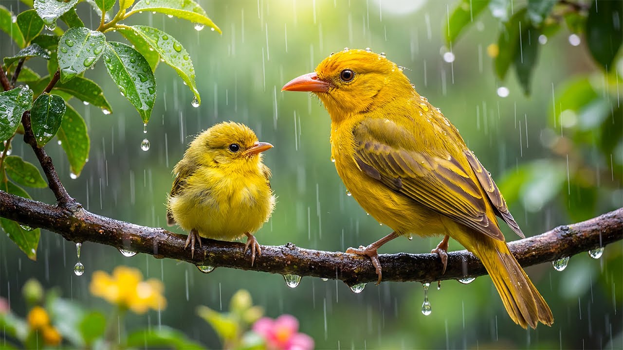 🌸💤Healing Nature Sounds – Rain and Bird Song to Heal the Heart, Refresh the Soul and Improve Memory