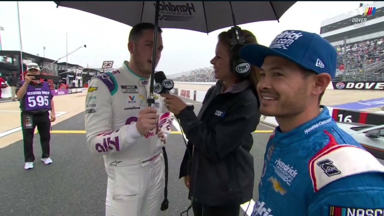 KYLE LARSON ALEX BOWMAN TYLER REDDICK RED FLAG INTERVIEW - 2022 DRYDENE 400 NASCAR CUP SERIES DOVER