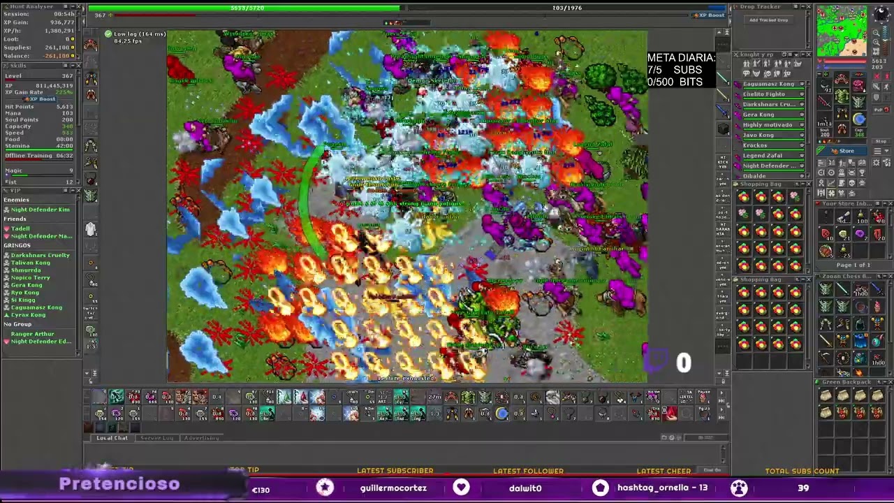 TIBIA RETROHARDCORE GRAVITERA BIG FIGHT OPEN AND CLOSE BATTLE!!!! NET DOWN 