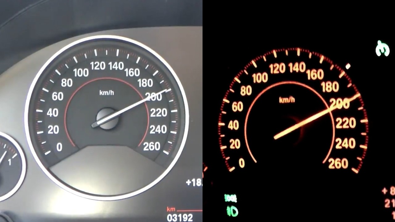 BMW F30 330i vs. 330d (0-200 kph)